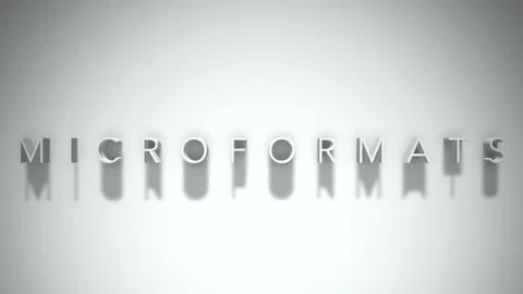 Microformats 3D title animation with shadows on a white background Stock Footage 298004557