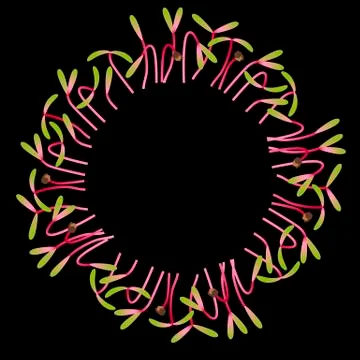 Microgreens Beet. Arranged in a circle. White background. Black background Illustrazione stock