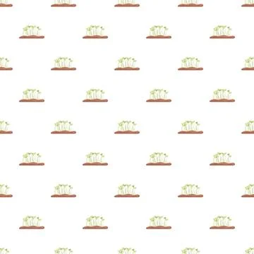 Microgreens growing seamless pattern for healthy eating Stock Illustration