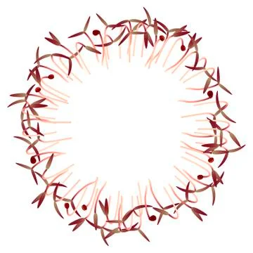 Microgreens Red Amaranth. Arranged in a circle Stock Illustration