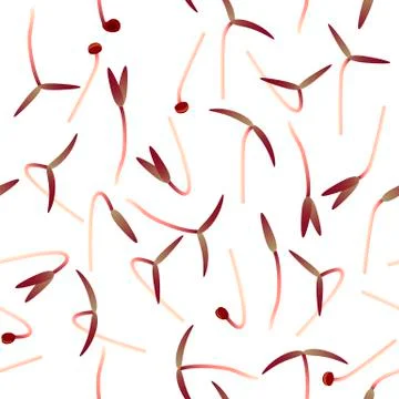 Microgreens Red Amaranth. Sprouting seeds of a plant. Seamless pattern. Vitam 스톡 일러스트