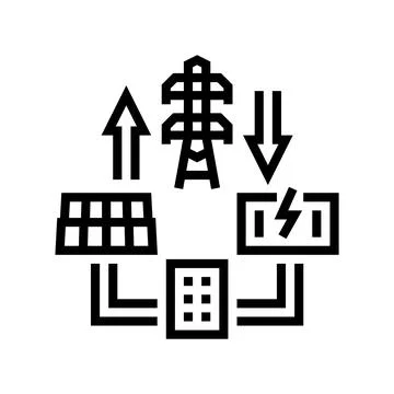 Microgrids electric grid line icon vector illustration Stock Illustration