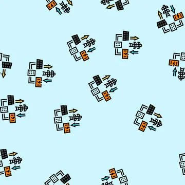 Microgrids electric grid vector seamless pattern Stock Illustration