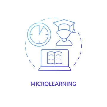 Microlearning blue gradient concept icon 스톡 일러스트