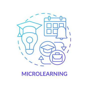 Microlearning blue gradient concept icon Stock Illustration