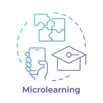 Microlearning blue gradient concept icon Stock Illustration
