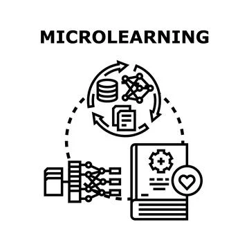 Microlearning concept with data analysis and knowledge acquisition Stock Illustration