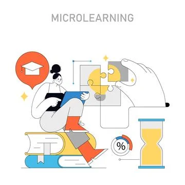 Microlearning concept. Vector illustration Stock Illustration