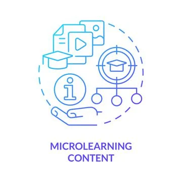 Microlearning content blue gradient concept icon Stock Illustration