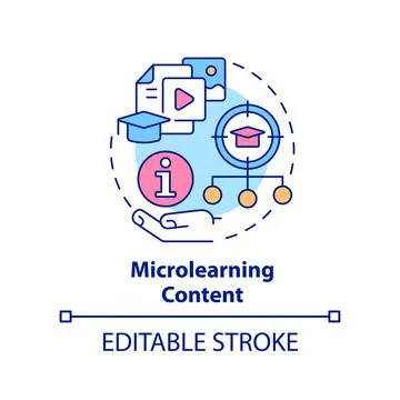 Microlearning content concept icon Stock Illustration