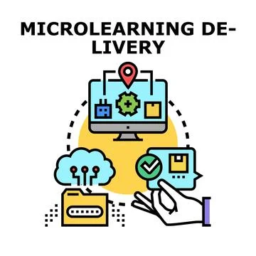 Microlearning content delivery digital platform concept 스톡 일러스트