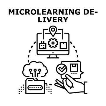 Microlearning content delivery digital platform concept Stock Illustration
