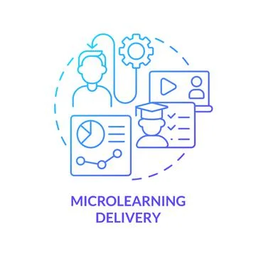 Microlearning delivery blue gradient concept icon イラスト素材