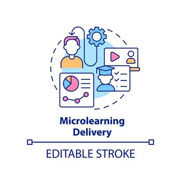 Microlearning delivery concept icon Stock Illustration