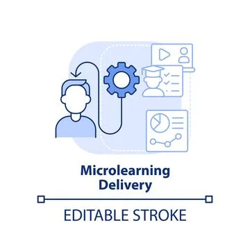 Microlearning delivery light blue concept icon Illustrazione stock