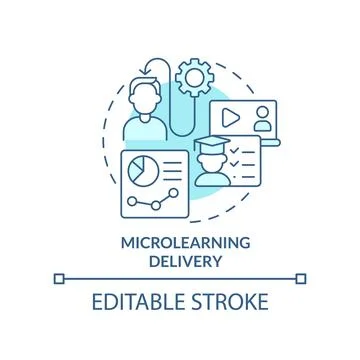 Microlearning delivery turquoise concept icon Illustrazione stock