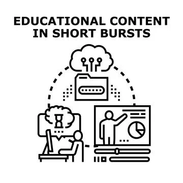 Microlearning educational content delivering in short bursts Illustrazione stock