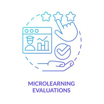 Microlearning evaluations blue gradient concept icon Illustrazione stock