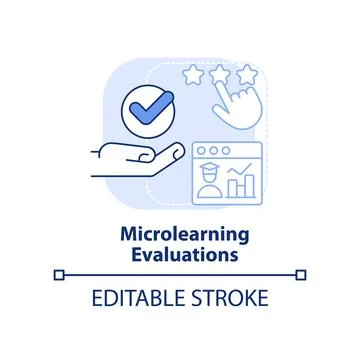 Microlearning evaluations light blue concept icon イラスト素材