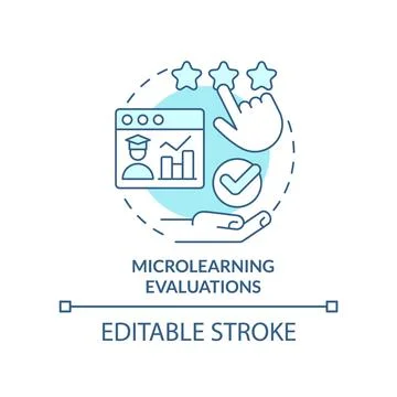 Microlearning evaluations turquoise concept icon Illustrazione stock