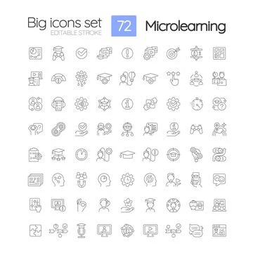 Microlearning linear icons set イラスト素材