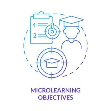 Microlearning objectives blue gradient concept icon Stock Illustration