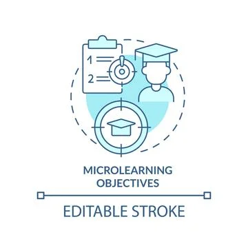 Microlearning objectives turquoise concept icon Illustrazione stock