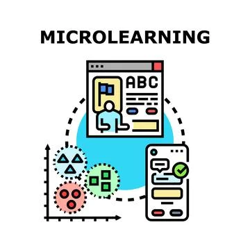 Microlearning process with digital content and analytics 스톡 일러스트