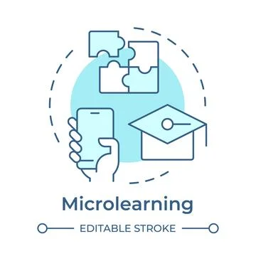 Microlearning soft blue concept icon Stock Illustration