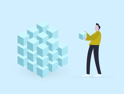 Microlearning - term is used in e-learning. Small units and short-term learning Illustrazione stock