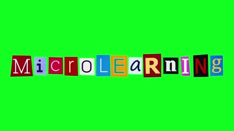 Microlearning word created from rectangle pieces of paper with printed letters Stock Footage 316721552