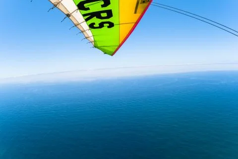 Microlight wing blue ocean Stock Photos