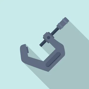 Micrometer caliper icon flat . Precision vernier Illustrazione stock