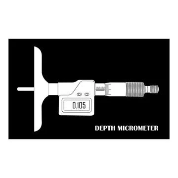 Micrometer dept measuring instrument icon Stock Illustration
