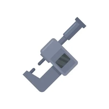Micrometer design icon flat vector. Gauge caliper Stock Illustration