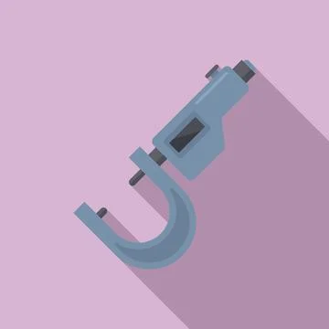 Micrometer dimensions icon flat vector. Precision vernier Stock Illustration