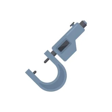 Micrometer dimensions icon flat vector. Precision vernier Stock Illustration
