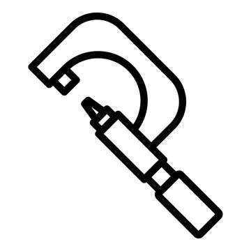 Micrometer engineering icon, outline style Stock Illustration