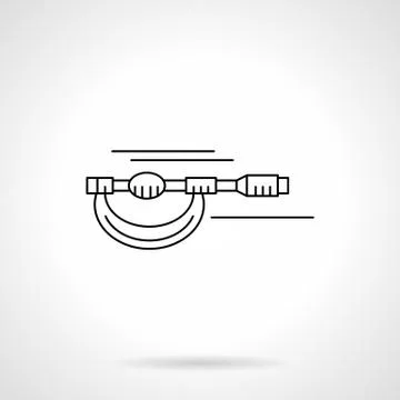 Micrometer flat thin line vector icon Illustrazione stock