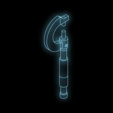 Micrometer glowing on dark background symbolizing precision measuring Stock Illustration