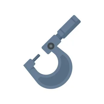 Micrometer icon flat vector. Precision vernier Stock Illustration