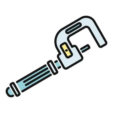 Micrometer icon measuring precision engineering tool white background Stock Illustration