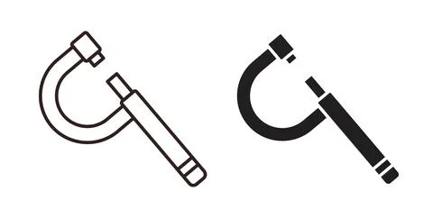 Micrometer icon symbol. Vector illustration pack in black color. Stock Illustration