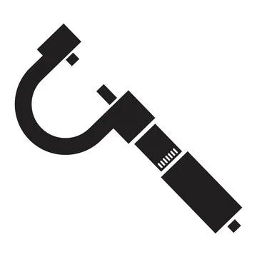 Micrometer icon vector design template in black color isolated sign on white  Stock Illustration