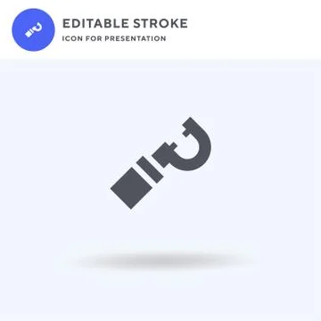 Micrometer icon vector, filled flat sign, solid pictogram isolated on white,  Illustrazione stock