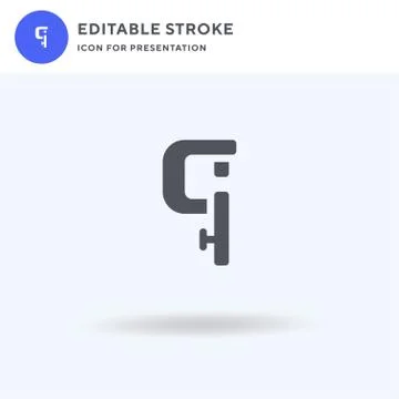 Micrometer icon vector, filled flat sign, solid pictogram isolated on white,  Illustrazione stock