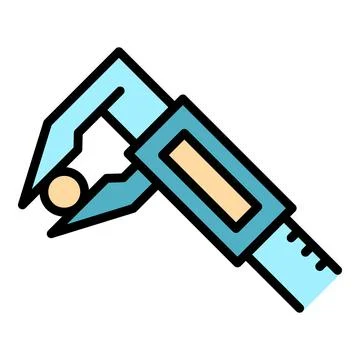 Micrometer icon vector flat Stock Illustration