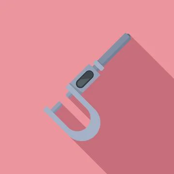 Micrometer instrument icon flat vector. Precision vernier Stock Illustration