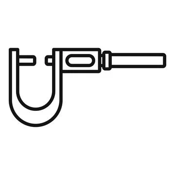 Micrometer instrument icon outline vector. Precision vernier Stock Illustration