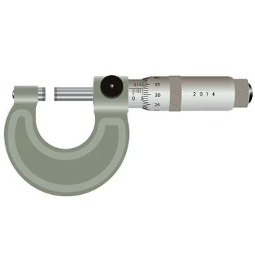 Micrometer isolated on a white background. vector illustration. Illustrazione stock